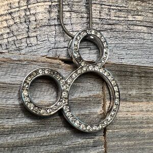 Iconic Mickey Head 3-Circle Modern Pavé Necklace